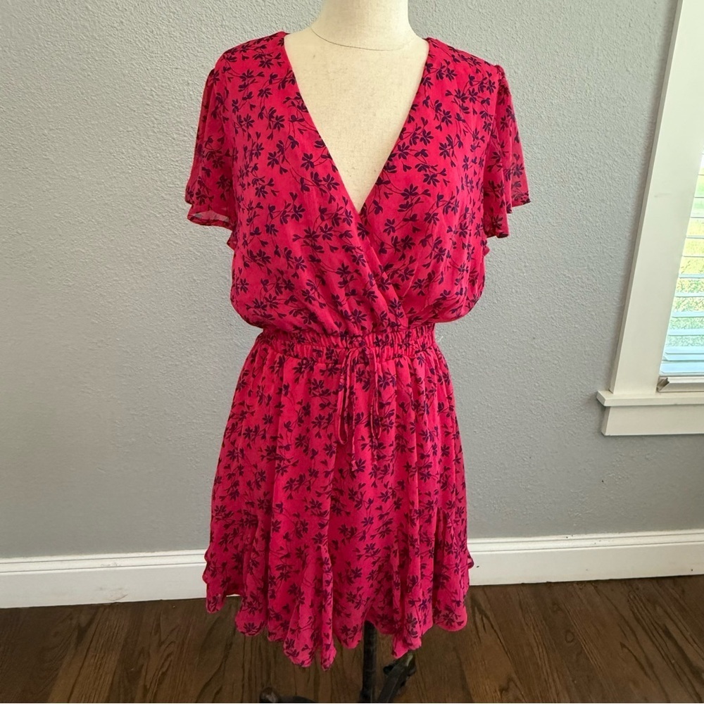 Blue Rain Pink & Blue‎ Floral Dress Size Medium EUC
